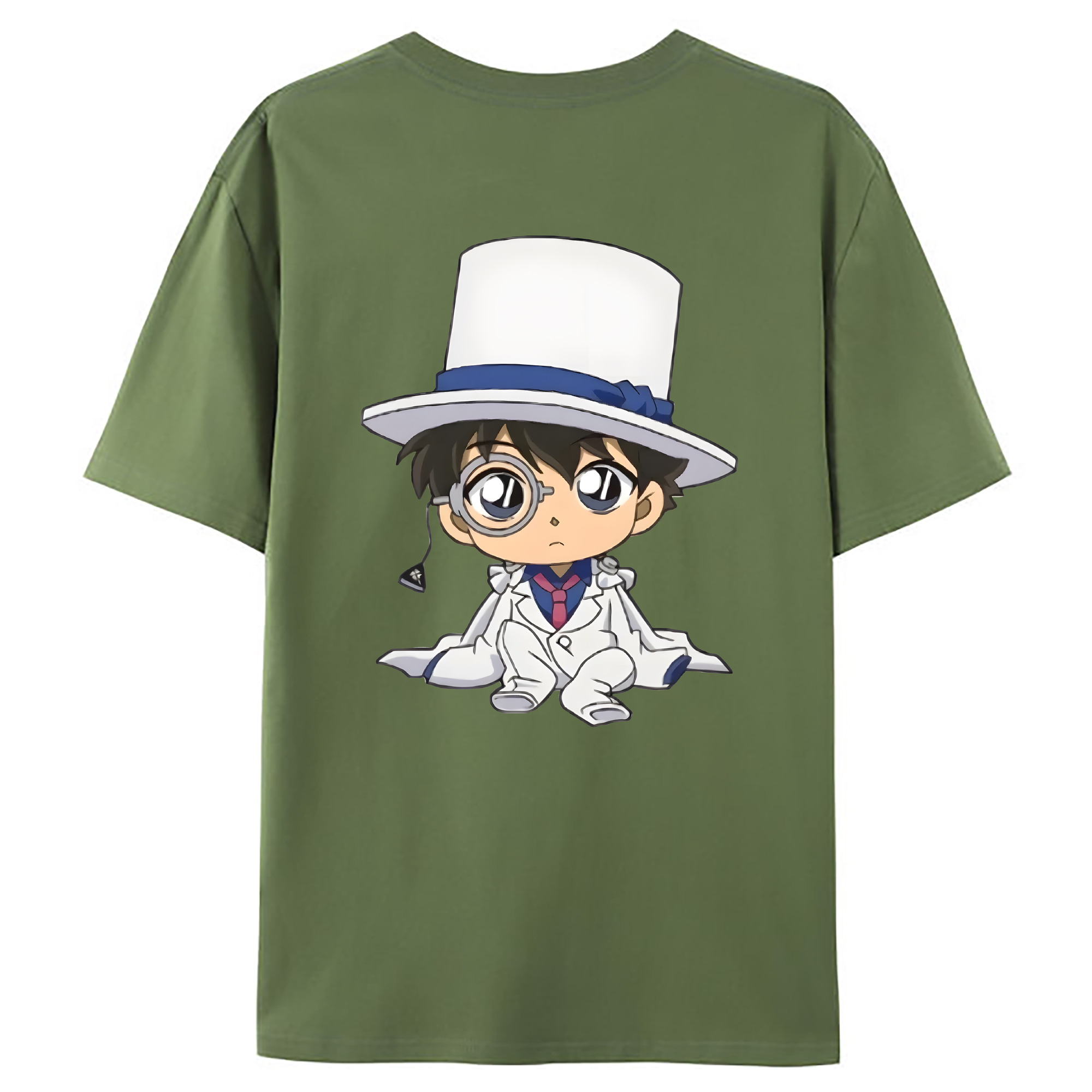 （画像用） 名探偵コナン くろば かいと Detective Conan Kuroba Kaito 綿100％ メンズ半袖Tシャツ（バックプリント） 通気性